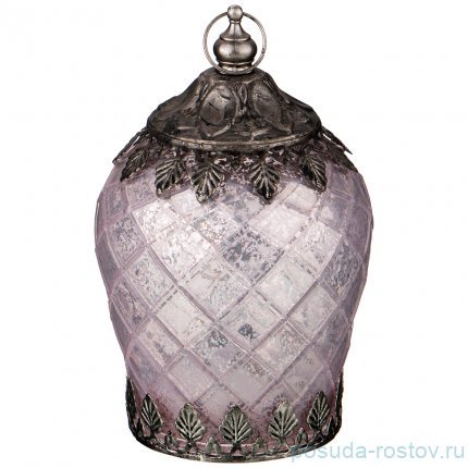 Светильник 10 х 14,5 см с металлическим декором led-подсветка розовый / 209341