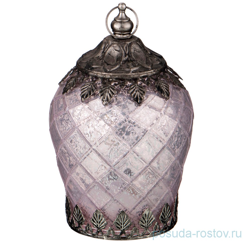Светильник 10 х 14,5 см с металлическим декором led-подсветка розовый / 209341