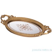 Поднос декоративный 45 х 25 х 4,5 см овальный с ручками &quot;Рококо&quot; / 262380