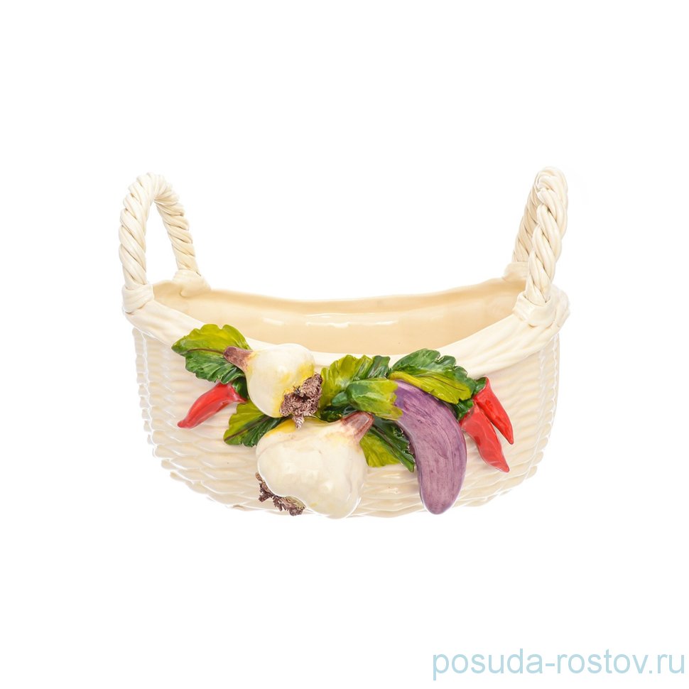 Корзина 36 см овальная с 2 ручками "Овощи" / 246714