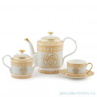 Чайный сервиз на 6 персон 16 предметов жёлтый &quot;Hermes /Плетёнка&quot; / 335308