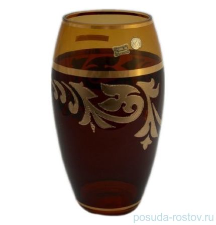 Ваза для цветов 29 см &quot;Амбер /Золотой узор&quot; / 029954
