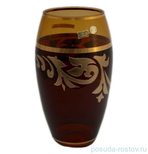 Ваза для цветов 29 см "Амбер /Золотой узор" / 029954
