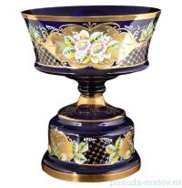 Фруктовница 35 см н/н &quot;Лепка синяя /Цветочная роспись&quot; / 086740
