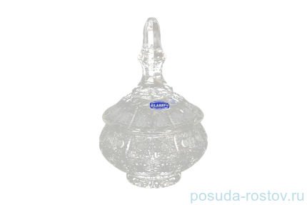 Вазочка 15 см с крышкой &quot;Glasspo /Хрусталь резной&quot; / 104244