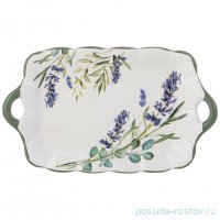 Блюдо 23,5 х 14 х 2,5 см прямоугольное с ручками &quot;Лаванда&quot; / 354908