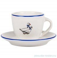 Кофейная пара 100 мл &quot;Премиум /Гуси&quot; (блюдце 12,5 см) / 354550