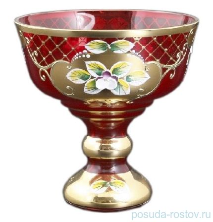 Конфетница 13 см н/н красная &quot;Лепка /сеточка&quot; / 093148