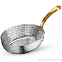 Сковородка 16 x 13 x 5 см глубокая овальная мини с одной ручкой для подачи &quot;Hammered&quot;  / 370348