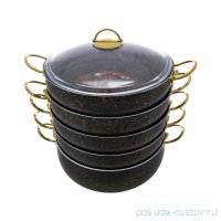 Мантоварка 30 см антипригарное покрытие чёрная 5,8 л &quot;Leydi /Elite Gold&quot; / 288448
