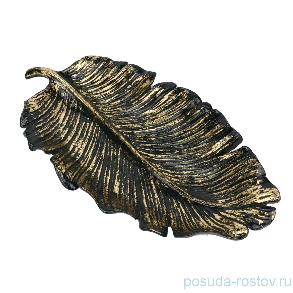 Блюдо 55 x 30 см "Лепесток /Черный" / 247109