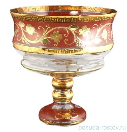 Ваза для фруктов 26 см н/н красная &quot;Версаче /Золотой цветок&quot; / 086461