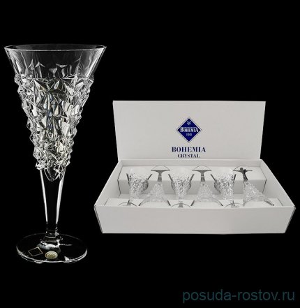 Бокалы для белого вина 250 мл 6 шт &quot;Glacier /Без декора&quot; хрусталь Йиглава / 043717