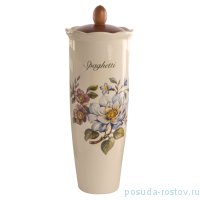 Банка для сыпучих продуктов 34 см с деревянной крышкой &quot;Artigianato ceramico /Весенние лепестки&quot; / 169922