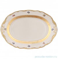 Блюдо 32 см овальное &quot;Аляска /Мелкие цветы /золото /3052 /СК&quot; / 313599