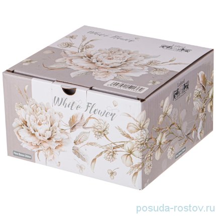 Чайная пара 330 мл 1 шт серая &quot;White flower&quot; / 236296