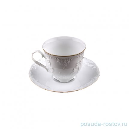 Кофейная пара 170 мл 1 шт &quot;Рококо /Отводка золото&quot; (блюдце 12,5 см) / 109939