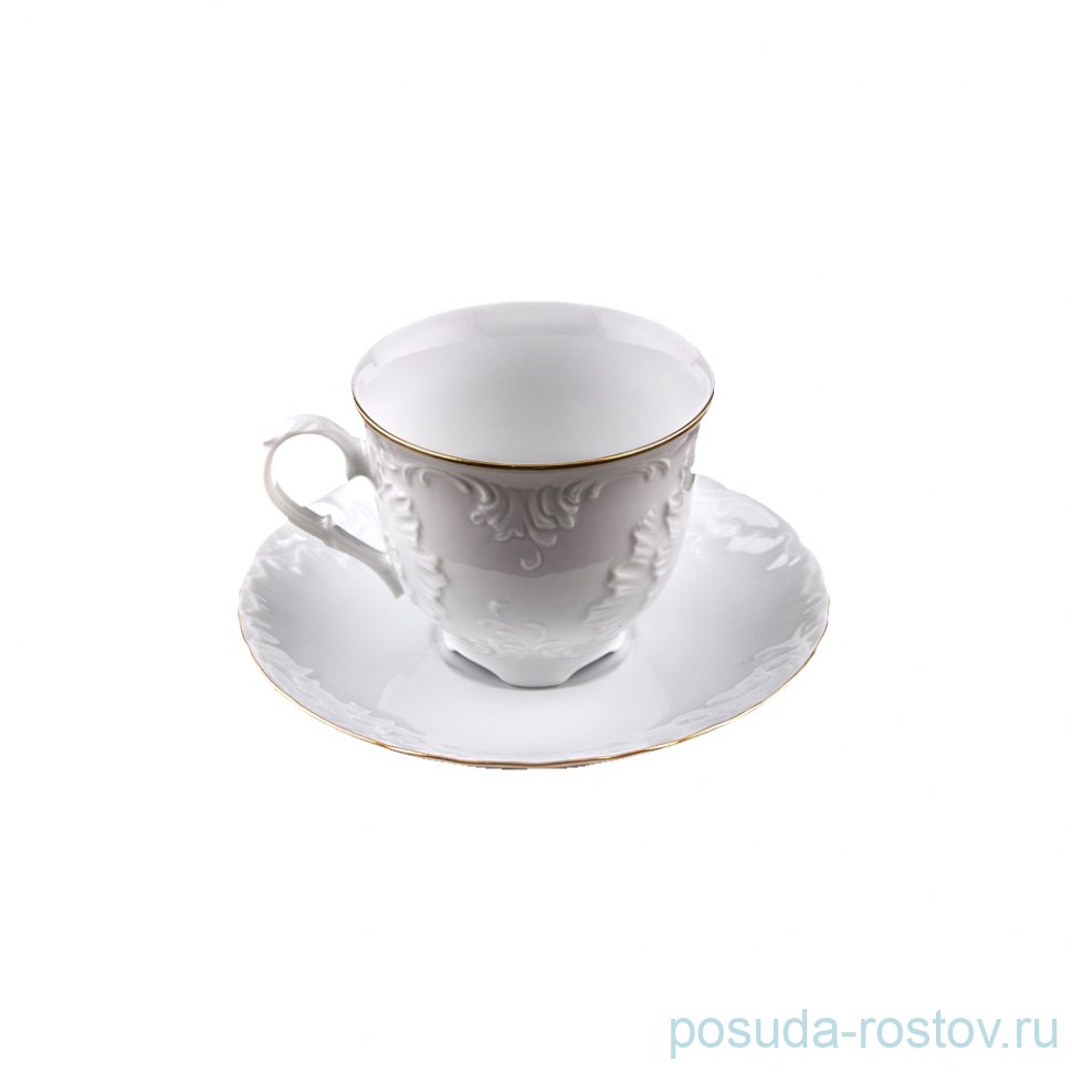 Кофейная пара 170 мл 1 шт "Рококо /Отводка золото" (блюдце 12,5 см) / 109939