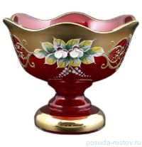 Ваза для конфет 16 см  н/н волна &quot;Лепка красная /5366&quot; / 093150