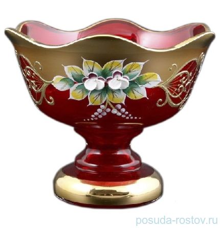 Ваза для конфет 16 см  н/н волна &quot;Лепка красная /5366&quot; / 093150