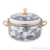 Кастрюля 20 см с крышкой эмалированная 3,8 л &quot;Agness /Винтаж /Цветы и бабочки&quot; / 197734