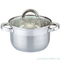 Кастрюля 18 х 11,5 см со стеклянной крышкой 5-ти слойное дно индукция 2,9 л &quot;agness&quot; / 196223
