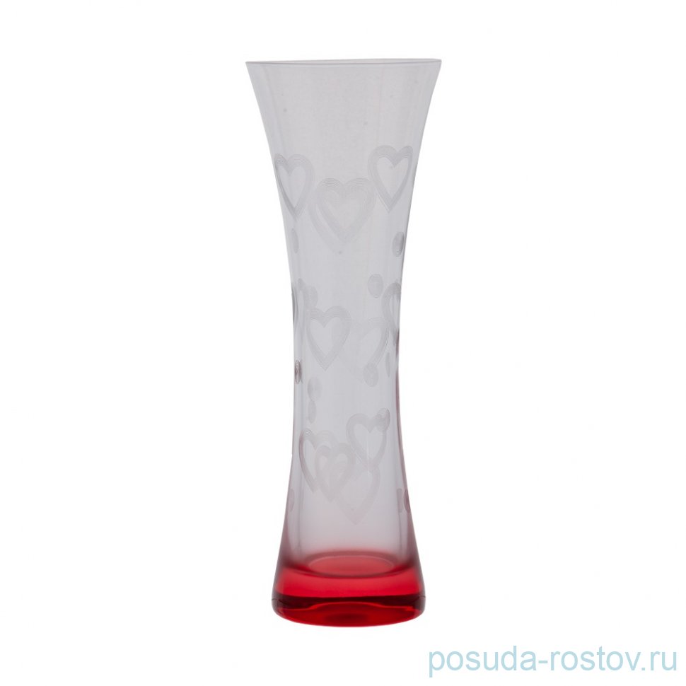 Ваза для цветов 19,5 см "Love /Q8182 /красное дно" / 171452