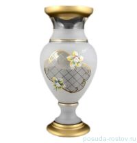 Ваза для цветов 32 см матово-белая &quot;Лепка /с золотом&quot; / 050884