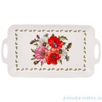 Блюдо 32 х 18 х 5 см прямоугольное с ручками &quot;Маки&quot; / 272625