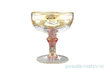 Конфетница н/н большая &quot;Timon /Роберто Луиза /с золотом&quot; розовая ножка  / 148504