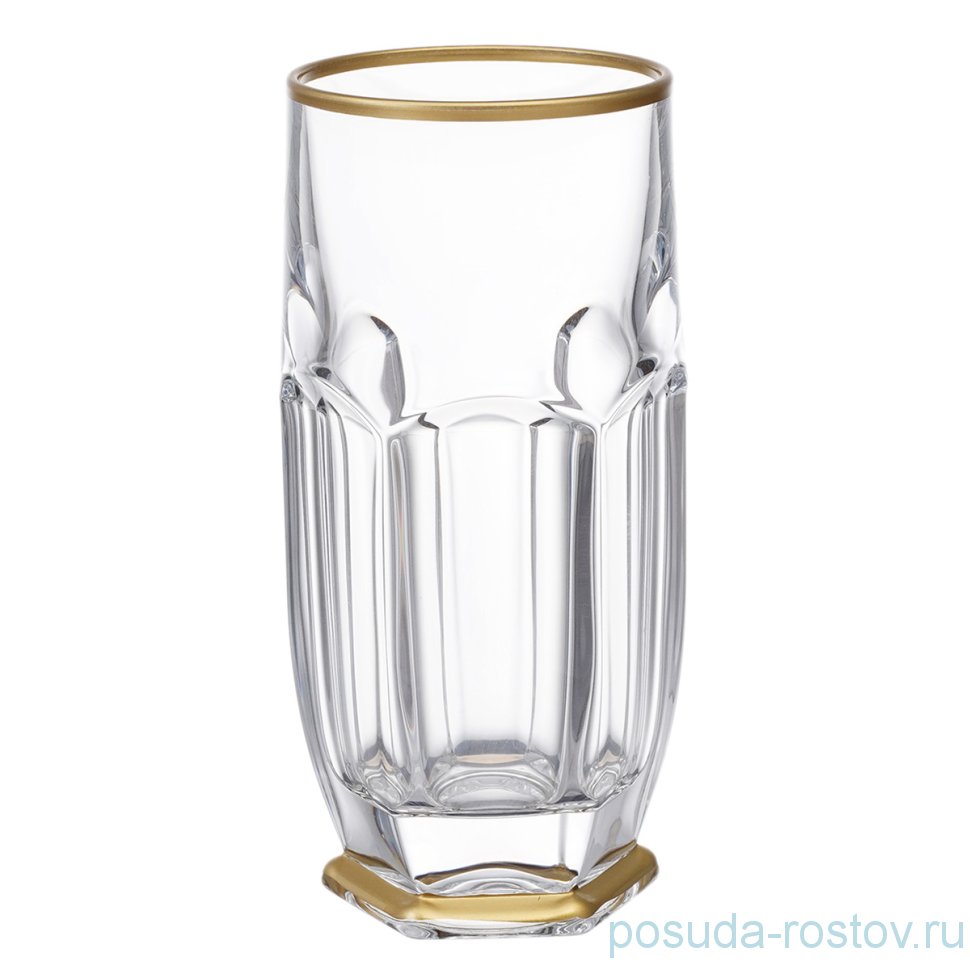 Стаканы для воды 300 мл 6 шт "Сафари /Отводка золотом" AS Crystal / 212492