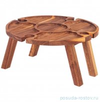 Столик сервировочный винный 30 х 30 х 15 см круглый акация / 313981