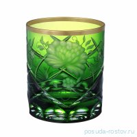 Стаканы для виски 250 мл 6 шт &quot;Роза /Золотой кант /Зелёные&quot; / 293160