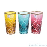 Стаканы для воды 360 мл 6 шт &quot;Роза /Ассорти /Золотой кант&quot; / 137290