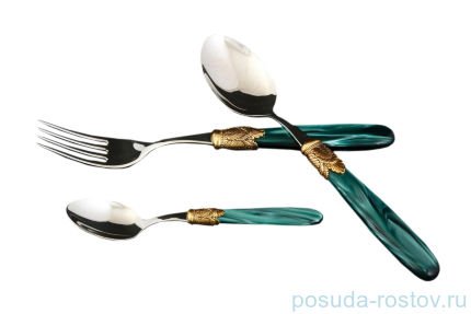 Столовые приборы 18 предметов &quot;Ischia Antique Gold /Dark Green Steel&quot; / 114530