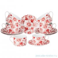 Набор чайных пар 200 мл 6 шт &quot;Roses&quot; / 332605