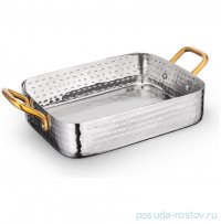 Сковородка 16 x 12 x 3.8 см прямоугольная мини с 2-мя ручками для подачи &quot;Hammered&quot; / 370424