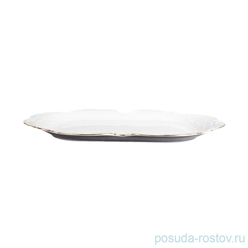 Блюдо 36 х 17,5 см овальное фигурное "Рококо /Отводка золото"  / 109932