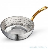 Сковородка 16 x 5.5 см глубокая круглая мини с одной ручкой для подачи &quot;Hammered&quot; / 370335