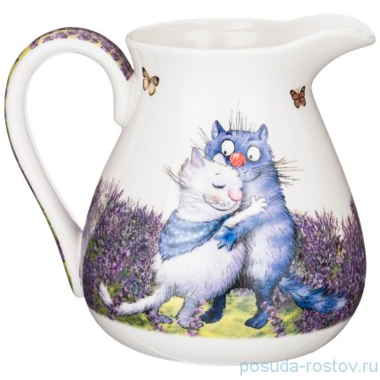 Кувшин для воды 1,2 л &quot;Синие коты /Лаванда&quot; / 250826