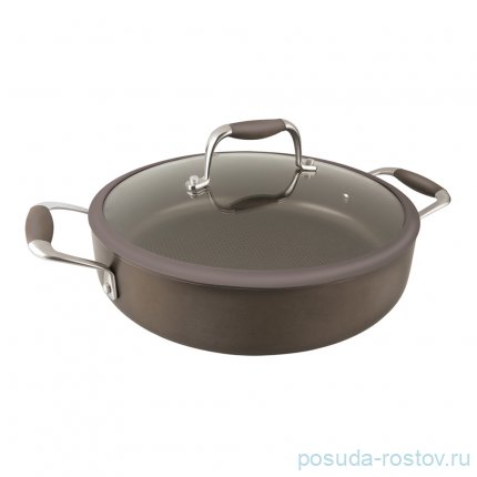 Жаровня 28 х 7 см со стеклянной крышкой 3,9 л &quot;Dark chocolate&quot; / 250751
