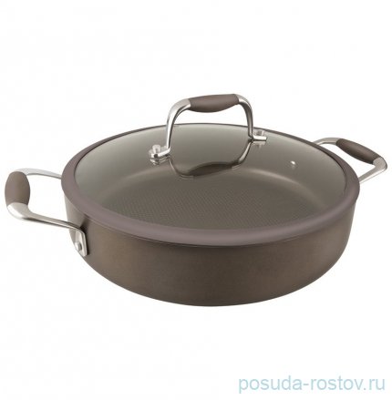 Жаровня 28 х 7 см со стеклянной крышкой 3,9 л &quot;Dark chocolate&quot; / 250751
