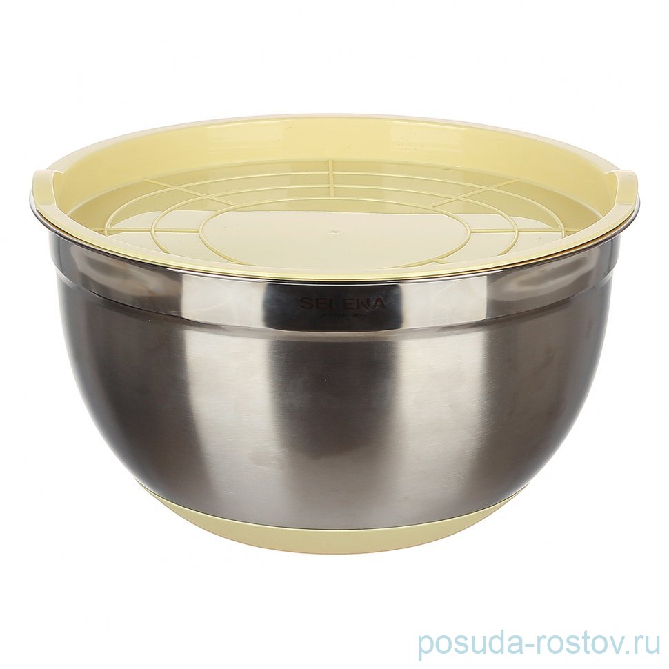 Миска 30 см с крышкой 8 л бежевая "Lavanda" / 368068