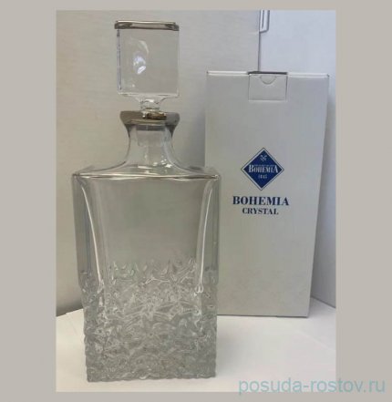 Графин для водки/ликера 1 л &quot;NICOLETTE /Отводка платина&quot; хрусталь Йиглава / 314221