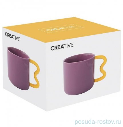 Кружка 350 мл фиолетовая &quot;Creative&quot; (подарочная упаковка) / 333791