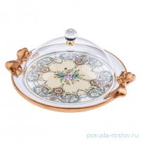 Блюдо 39 х 35 х 13 см с крышкой круглое &quot;Букет&quot; / 186633