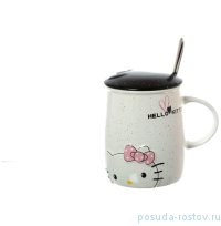 Кружка 400 мл с крышкой и ложкой &quot;Hello Kitty&quot; / 140359