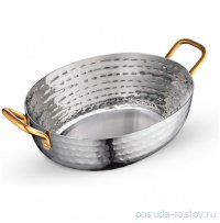 Сковородка 16 x 13 x 5 см глубокая овальная мини с 2-мя ручками для подачи &quot;Hammered&quot;   / 370342