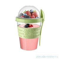 Ёмкость для йогурта 600 мл с крышкой и ложечкой &quot;Take'N Go&quot; / ассорти / 293776