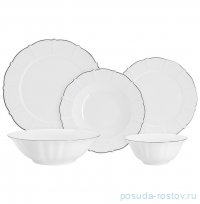 Столовый сервиз на 6 персон 21 предмет &quot;Lotus silver /Отводка платина&quot; / 378622
